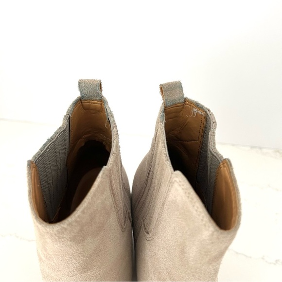 Marc Fisher Suede Heeled Ankle Boot Bootie Pointy Toe Pull On Light Tan Size 7.5 - Picture 11 of 11